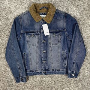 NWT Sherpa Jean Jacket Size Small Blue Denim Fall Autumn Style